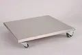 Produktbild: Möbelroller/Pflanzenroller (Profi) 50x50 cm, Edelstahl, 300kg, Doppelrollen + Bremse, Marke: Szagato, Made in Germany (Design-Pflanzenroller Transportroller Rollbrett)