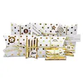 Produktbild: Frau WunderVoll® DIY Adventskalender zum Befüllen HoHoHo Metallic, matt weiß, Gold/Weihnachtskalender Bastelset Weihnachten,Schachteln,Kissenschachteln, Pillowbox, Kinder, Zahlen, Geschenkbeutel