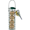 Produktbild: Relaxdays - 2 x Meisenknödelhalter zum Aufhängen, Futterspender für Wildvögel, Futtersäule mit Dach, Eisen, 31 cm, dunkelgrün