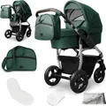 Produktbild: Bergsteiger Capri Kombikinderwagen 2-in-1 ohne Babyschale – Babywanne & Sportsitz, Luftreifen, Federung, höhenverstellbarer Griff, faltbar, Zubehör