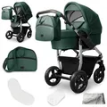 Produktbild: Bergsteiger Capri Kombikinderwagen 2-in-1 ohne Babyschale – Babywanne & Sportsitz, Luftreifen, Federung, höhenverstellbarer Griff, faltbar, Zubehör