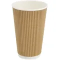 Produktbild: greenbox - Riffelbecher / Coffee to go Becher 400 ml / 16 oz, Ø 90 mm, braun, innen weiß, 25 St.