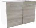Produktbild: FACKELMANN Waschtischunterschrank LIMA / Badschrank mit Soft-Close-System / Maße (B x H x T): ca. 59 x 42 x 33 cm / hochwertiger Badezimmerschrank / Korpus: Weiß / Front: Braun