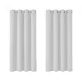 Produktbild: Deconovo Vorhänge Vorhang Verdunkelung Kälteschutz Gardinen Wohnzimmer Blickdicht Vorhang, 138x117 cm(HöhexBreite), Silber Grau, 2er Set