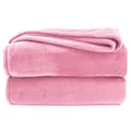 Produktbild: heimtexland Kuscheldecke flauschig Flanell Wohndecke warm Oekotex Tagesdecke Überwurf Sofadecke fusselfrei Fleecedecke Super Soft Decke 130x170 cm Typ380 Rosa