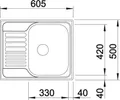 Produktbild: BLANCO TIPO 45 S Mini, Aufsatzwanne, Rechteckig, Edelstahl, Edelstahl, 1 Becken, Rechteckig