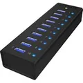 Produktbild: IB-AC6110, USB-Hub schwarz, 10x USB 3.0, inkl. Ladeanschluss