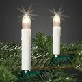 Produktbild: Lichterkette Kerzen innen, 16 LED, Lichtlänge 6m, Schaft elfenbein, Stecker - Weiß