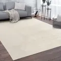 Produktbild: Paco Home Waschbarer Teppich Wohnzimmer Kurzflor Einfarbiger Moderner Stil Weich Creme 140x200 Cm