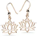 Produktbild: MATERIA Rosegold Ohrringe Blume hängend - 925 Silber Ohrhänger Lotusblüte vergoldet SO-73-Rose