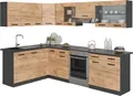 Produktbild: Eckküche Vicco Rick Goldkraft Eiche/Anthrazit 267 x 167 cm, AP Schwarz, Model 38760