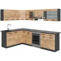 Produktbild: Vicco Eckküche, Honigeiche, Anthrazit, Holzwerkstoff, L-Form,Formgebogen, 270x81.6x60 cm, Küchen, Eckküchen, Eckküchen ohne Geräte