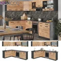 Produktbild: Eckküche Küchenblock Einbauküche Rick Anthrazit Eiche 270 cm modern Küchen Vicco