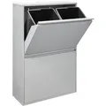 Produktbild: ARREGUI Basic CR602-B Recycling Abfalleimer / Mülleimer aus Stahl mit 4 Inneneimern, 4 Fach Mülltrennsystem, 4 x 17L (68 L), hellgrau