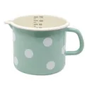 Produktbild: Nostalgie Milchtopf Emaille Mint mit weißen Tupfen Topf Kochtopf  Messbecher NEU