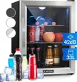 Produktbild: Klarstein Mini Kühlschrank mit Glastür, Mini-Kühlschrank für Zimmer, Getränkekühlschrank Klein mit Verstellbaren Ablagen, Kleiner Kühlschrank 33 Liter, Indoor/Outdoor Kühlschrank Leise
