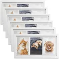 Produktbild: bomoe Bilderrahmen 6x Bilderrahmen Collage für 3 Fotos Galeria, 10x15cm, Weiß, Kunststoffglas, Metall-Aufhängung & Passepartout Multirahmen Holz