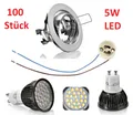 Produktbild: 100er SET GU10 5W LED + Einbaustrahler Eisengebürstet inkl. GU10 Fassung