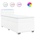 Produktbild: vidaXL Boxspringbett mit Matratze Weiß 100x200 cm Kunstleder