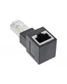 Produktbild: InLine RJ45 Adapter Cat.6A Stecker / Buchse 90° nach oben gewinkelt Schwarz (69991A)