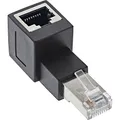 Produktbild: InLine® Patchkabel-Adapter Cat.6A, RJ45 Stecker/Buchse, 90° nach Oben gewinkelt
