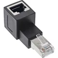 Produktbild: InLine® Patchkabel-Adapter Cat.6A, RJ45 Stecker/Buchse, 90° nach oben gewinkelt