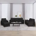 Produktbild: vidaXL 4-tlg. Sofagarnitur mit Kissen Schwarz Kunstleder
