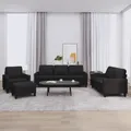 Produktbild: vidaXL 4-Sitzer-Sofa mit Kissen, schwarzes Kunstleder