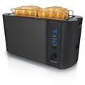Produktbild: Arendo Langschlitz 4 Scheiben Toaster Frukost, mit Display, Defrost Funktion, Wärmeisolierendes Doppelwandgehäuse, Schwarz