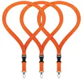 Produktbild: 3x Premium Lanyard Umhängeband Schlüsselband Set mit Karabinerhaken und Steckverschluss für Ausweishalter Handys Kamera USB-Geräte Schlüsselanhänger Namensschilder ID Kartenhalter (Orange)