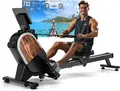 Produktbild: CHAOKE Magnetisches Rudergerät, App-Kompatibel, Rowing Machine mit 16 Widerstandsstufen und Dual-Slide-Rail, Leicht zu Montieren, Belastbar bis 160KG