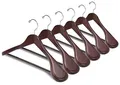 Produktbild: 10 Stück 445cm Retro Kleiderbügel aus Holz mit Breite Schultern5.8cm Robust u...