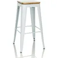 Produktbild: Barhocker VANTAGGIO HIGH WS metallic weiß / Sitz Echtholz drehbar hell hjh OFFICE
