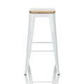 Produktbild: hjh OFFICE Barhocker VANTAGGIO HIGH WS Stahl / Ulmenholz ohne Armlehnen
