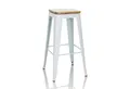 Produktbild: hjh OFFICE Barhocker Barhocker VANTAGGIO HIGH WS Stahl / Ulmenholz (1 St), Tresenhocker im Industrial Style aus Metall, Holz Sitzfläche drehbar