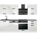 Produktbild: Küchenzeile Küchenblock Margaret - Küchenmöbel 240 cm Einbauküche Vollausstattung ohne Elektrogeräten mit Hängeschränke und Unterschränke, mit