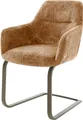Produktbild: DELIFE Polsterstuhl Pejo-Flex, Freischwinger flach Effektfinish Titan Chenille Rost Taschenfederkern