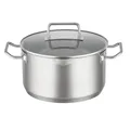 Produktbild: RÖSLE EXPERTISO Kochtopf, Hochwertiger Universaltopf aus Edelstahl 18/10, 24 cm, Glasdeckel, Innenskalierung, induktionsgeeignet, spülmaschinengeeignet, Silberfarben