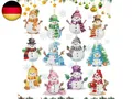 Produktbild: 12 Stück Multicolor Schneemann Diamond Painting Schlüsselanhänger Kit,Diamond Pa