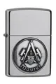 Produktbild: Zippo Feuerzeug Maurer Emblem Zunftwappen chrom Sturmfeuerzeug Benzin