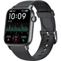 Produktbild: Levowatch DOITX2 Smartwatch (1,7 Zoll), Telefonie-Funktion, Thermometer, HD 380x320p, Echtzeit-Herzfrequenz, Alu-Umrandung, 24 Sportmodi, Wechselba... - Schwarz