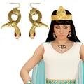 Produktbild: Amakando Cleopatra Ohrstecker Schlangenohrringe Pharaonin Ägypten Königin Schmuck Ägyptische Ohrclips Ohrschmuck Kostüm Accessoire Damen Göttin Modeschmuck Antike