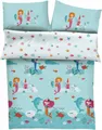 Produktbild: s.Oliver Junior Bettwäsche, 135 x 200 cm - türkis, Satinbettwäsche mit Meerjungfrau, 100 % Baumwolle