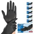 Produktbild: FRANZ MENSCH Hygostar Nitrilhandschuhe Safe Light | puderfrei, schwarz, 7/S, 24cm, 100 Stück, Einweghandschuhe, Einmalhandschuhe, in Gr. XS, S, M, L, XL & XXL verfügbar
