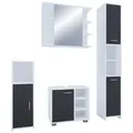 Produktbild: Badezimmer Zalo 4-tlg. ca. 120 cm Weiß/Schwarz