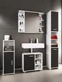 Produktbild: VCM 4-tlg. Badmöbelset | Badmöbel | Set aus Unterschrank, Midischrank, Hochschrank und Spiegelschrank | Badezimmermöbel - Zalo I