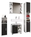 Produktbild: VCM Badmöbel-Set 4-tlg. Komplett Badmöbel Badschrank Set Zalo I, (Komplett-Set, 4-St., 1x Spiegelschrank 1x Midischrank 1x Unterschrank 1x Hochschrank)