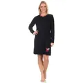 Produktbild: Normann Nachthemd Normann Damen langarm Nachthemd mit Tiermotiv - auch in Übergrößen schwarz 36-38