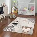 Produktbild: Pergamon Kinder Teppich Weich Kinderzimmer Softstar Kids Safari Friends Grau in 5 Größen