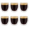 Produktbild: doppelwandige Espresso-Gläser 6er-Set 100ml Mokkatassen Thermo-Gläser mit Sch...